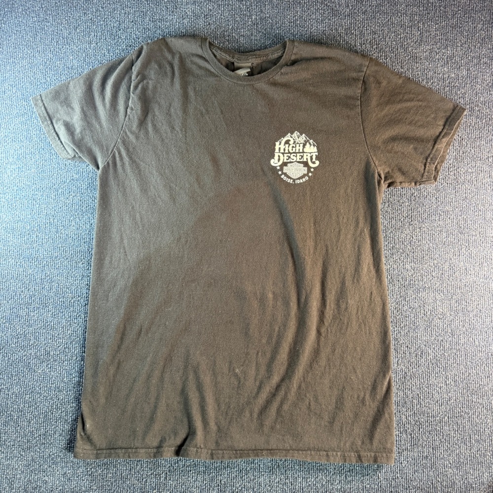 Harley-Davidson High Desert Boise Idaho T-Shirt Mens Large Hanes Perfect-T Black
